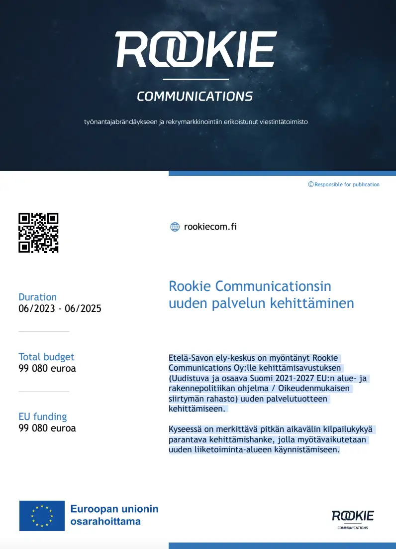 ELYN Kehittämisavustos Rookie